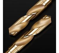 HSS M2 Drill Bit, Reduced Shank, Gold, 13-15mm(13.5mm) | For Metal Drilling, Hardened M2 Steel, for ideal for Engineers, for Gold Titanium Nitride Coat, Fits Standard Chucks