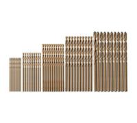 HSS M35 Cobalt Drill Bit Set of 50 for Tough Steel Materials with 135 Degree Split Point for Precision