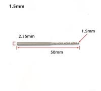 HSS Mini Drill Bits Featuring a 2 35mm Shank Suitable for Use on Soft Materials Like Wood & Rubber (1.5mm)