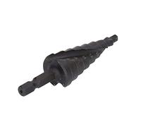 HSS Spiral Groove Step Drill Bit Hex Shank Tool Metal Black (Mingzheexwk719o0z-12)