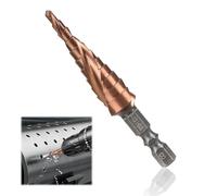 HSS Spiral Step Drill Bit for Metal M35 Cobalt Cone Cutter Drill Bit (3-13mm, 11-Step) Hole Cutter Metal Drill Bits for Hard Steel, Sheet Metal, Plastic, Steel Plate, 1/4" Hex Shank