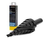 HSS Step Drill Bit 4-20mm High Speed Steel Step Cone Bits Hole Cutter Hex Shank Metric Double Slot Cone Cutting Drill for Wood Sheet Metal PVC Thin Metals