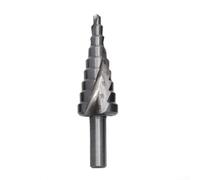 HSS Step Drill Bit 4 to 20mm 9 Incremental Sizes Pagoda Type with Spiral Groove Triangle Handle for Efficient Drilling in Thin Materials