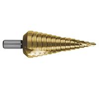 HSS-TiN High Speed Coated Step Drill Bit for Drilling Metals and Hard Materials, Ideal for Precision Work.