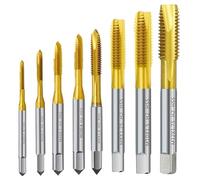 HSS Titanium Coating Screw Tap Drill Bit M2 M3 M4 M5 M6 M8 M10 M12 Metric Straight Flute Thread Tap Die Hand Tools (Size : M2)