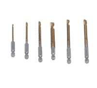 HSS Twist Drill Bit Set 6 Pcs for Precise Drilling in Wood and Plastics