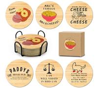 HSSPIRITZ 6 PCS with Coaster Holder Always Sunny in Philadelphia Cork Coasters for Drinks,Always Sunny in Philadelphia TV Show Merchandise,Always Sunny in Philadelphia TV Themed Coaster Gifts for Fans