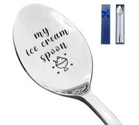 HSSPIRITZ My Ice Cream Spoon Funny Engraved Stainless Steel Spoon,Ice Cream Lovers Gifts,Ice Cream Spoon Gifts for Women Men Kids,Best Birthday Valentine Christmas Father's Day Gifts