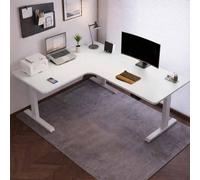HSSTYLE Adjustable Standing Desk Electric L Shaped Height Adjustable Standing Corner Desk Sit Stand Computer Table Home,140cm / Left