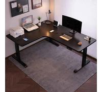 HSSTYLE L-Shaped Electric Standing Desk Height-Adjustable Ergonomic Corner Desk for Home Office, Sit-Stand Computer Desk,black/left,160 * 120cm