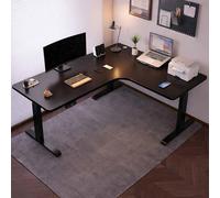 HSSTYLE L-Shaped Electric Standing Desk Height-Adjustable Ergonomic Corner Desk for Home Office, Sit-Stand Computer Desk,black/right,160 * 120cm
