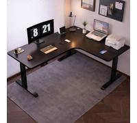HSSTYLE L Shaped Electric Standing Desk Height Adjustable Standing Corner Desk Sit Stand Computer Table Home Office Desk Sit Stand,140cm / Right