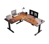HSSTYLE L Shaped Electric Standing Desk Height Adjustable Standing Corner Desk Sit Stand Computer Table Home Office Desk Sit Stand,Walnut,120cm/left corner