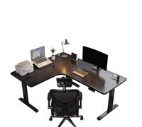 HSSTYLE L Shaped Electric Standing Desk Height Adjustable Standing Corner Desk Sit Stand Computer Table Home Office Desk Sit Stand,Black,140cm/left corner