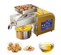 HSSTYLE Oil Press Machine for Home Hot/Cold Automatic Electric Oil Press Machine Stainless Steel Oil Expeller High Oil Yield