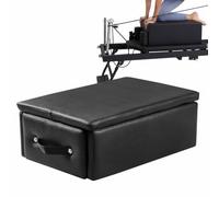 HSSTYLE Pilates Reformer Box, Pilates Seat Box with Handle, Pilates Accessories Box for Fitness Stretching Balance Training Flexibility and Strength,Black
