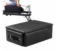 HSSTYLE Pilates Reformer Box Pilates Seat Box with Handle Pilates Accessories Box for Fitness Stretching Balance Training, Exercises to Advance Range of Motion,Black