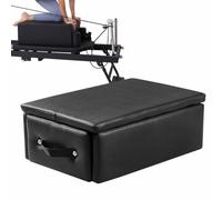 HSSTYLE Pilates Sitting Box for Reformer Pilates Reformer Accessory for Seated Kneeling, Prone, Core & Stretching Exercises, Home Gym & Studio Use,Black