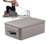 HSSTYLE Pilates Sitting Box for Reformer Pilates Reformer Accessory for Seated Kneeling, Prone, Core & Stretching Exercises, Home Gym & Studio Use,gray