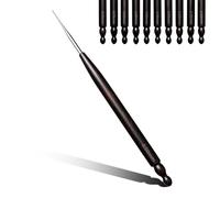 Hssugi Crochet Hooks, 0.5mm Small Crochet Hooks for Arthritic Hands with Wooden Handle, Comfortable Ergonomic Knitting Needles Lace Hook for Beginners DIY, Experienced Crochet Lovers