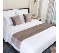 HSTANGKY Bed Runner Bedding Scarves Luxury Velvet Bed Throw with Tassel Hotel Bedroom Bedspread Decoration Soft Coverlet Protector Bed End Towel for Twin Queen King Size-Grey||45X210cm for 1.5m Bed