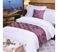 HSTANGKY Bed Runner Bedding Scarves Modern Bed End Towel Soft Coverlet Protection Fashionable Hotel Bedroom Bed Decoration for Twin Queen King Size-Purple||Only 1 Pillowcase 50X50cm