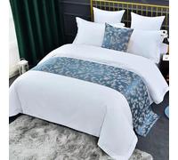 HSTANGKY Bed Runner Bedding Scarves Modern Bed End Towel Soft Coverlet Protection Fashionable Hotel Bedroom Bed Decoration for Twin Queen King Size-Blue||50X210cm for 1.5m Bed