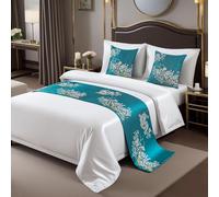 HSTANGKY Bed Runner Bedding Scarves Modern Bed End Towel Soft Coverlet Protection Fashionable Hotel Bedroom Bed Decoration for Twin Queen King Size-Blue2||50X210cm for 1.5m Bed