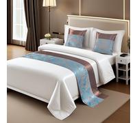 HSTANGKY Bed Runner Bedding Scarves Modern Bed End Towel Soft Coverlet Protection Fashionable Hotel Bedroom Bed Decoration for Twin Queen King Size-Blue1||Only 1 Pillowcase 50X50cm