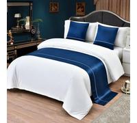 HSTANGKY Bed Runner Bedding Scarves Modern Simple Bed End Towel Soft Bed Throws Protection Guesthouse Coverlet Decoration for Twin Queen King Size-Blue||50X210cm for 1.5m Bed