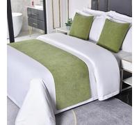 HSTANGKY Bed Runner Hotel Bed Scarf High-end Bed Towels Luxury Chenille Bedspread Decoration Comfort Bedding Protection Bed Throws for Foot of Bed-Green||Full/Double 19.7 x 82.6