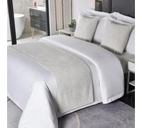 HSTANGKY Bed Runner Hotel Bed Scarf High-end Bed Towels Luxury Chenille Bedspread Decoration Comfort Bedding Protection Bed Throws for Foot of Bed-White||Twin/Single 19.7 x 70.8