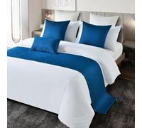 HSTANGKY Bed Runner Hotel Bed Scarf Luxury High-end Bed Towels Comfortable Bedding Protection Elegant Bedroom Bedspread Decoration for Twin Queen King Size-Blue||50X240cm for 1.8m Bed