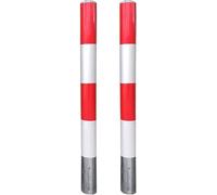 HSTBLEOO Parking Barriers Driveways Bollards Safety Barrier Post, with Reflective Road Column No Parking(Redandwhite,8.9 * 120CM)