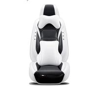 HSTBLEOO Universal Car Seat Covers leather Full Set, To Fit Most Cars, Side Airbag Compatible(Black White Luxury)