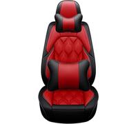 HSTBLEOO Universal Car Seat Covers Leather Full Set, To Fit Most Cars, Side Airbag Compatible(Red Luxury)