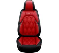 HSTBLEOO Universal Car Seat Covers Leather Full Set, To Fit Most Cars, Side Airbag Compatible(Red Standard)