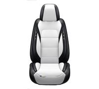HSTBLEOO Universal Car Seat Covers leather Full Set, To Fit Most Cars, Side Airbag Compatible(White Standard)