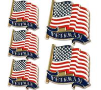 HSTEVSIT Veteran Hat Pins American Flag Military USA Badge Metal Patriotic Lapel Pin Brooches for Veterans Day Independence Day Memorial Day Gifts Decorations