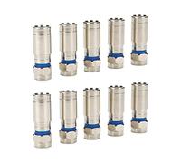 Hsthe Sea 10 Pcs SAT F-Quick Mount Connector HD Sat Cable Compression Connector F Compression Connector 7-7.5 mm Coaxial Cable Antenna Cable Compression Pliers TV Aerial Cable Coax, All metal