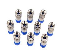 Hsthe Sea 10 Pcs SAT F-Quick Mount Connector HD Sat Cable Compression Connector F Compression Connector 7-7.5 mm Coaxial Cable Antenna Cable Compression Pliers TV Aerial Cable Coax, Blue