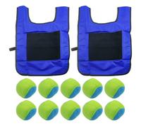 Hsthe Sea 12 PCS Dodgeball Game Set - 2 Piece Dodgeball Tag Vest With 10 Balls For Indoor And Outdoor Playground Games - Blue