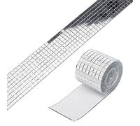 Hsthe Sea 2 Rolls 3200 Pieces Mirror Mosaic Tiles Self Adhesive Mosaic Tiles for DIY Craft Wall Decoration Silver