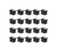 Hsthe Sea 20 pcs Mini Black Rocker Switch ON-OFF 2Pin Rectangle Rocker Switch Button SPST Snap-in Boat Car Rocker Toggle Switch Power AC 250V 6A 125V 10A for Car Auto Boat Household Appliances
