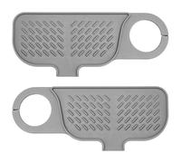 Hsthe Sea 2pcs Universal Faucet Sink Splash Guard Rotatable Silicone Faucet Splash Guard Sink Faucet Mat Splash Guard For Bathroom Kitchen Sink (Gray)