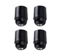HSTHE Sea 4-Piece Vintage E27 Lamp Holder, Black Bakelite Bulb Socket, Pendant Light Fittings for Edison Bulbs (Black)