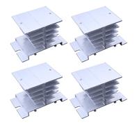 Hsthe Sea 4PCS SSR Heat Sink, Aluminum Heat Sink for Single-Phase Solid-State Relay SSR-10A 25A, Cooling Fan Assembly, 80 X 49 X 50mm, Silver