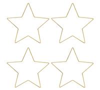 Hsthe Sea 4Pcs Star Wreath Frame Metal Wire Macrame Frame Pentagram Shaped Wreath Rings Floral Wreath Crafts Hoops for Thanksgiving Christmas New Year Wedding-15CM