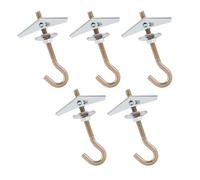 Hsthe Sea 5-Pack Ceiling Hooks, M6 Carbon Steel Screw Hooks, Heavy Duty Ceiling Hooks with Spring Switch, Ceiling Wall Mount Screw Hooks, Strong Fixing Anchor with Hook for Plant Light Bed Canopy