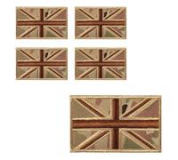 Hsthe Sea 5 Pcs Union Jack Patch United Kingdom Flag Patch Tactical Applique Fastener Hook Loop UK Emblem for Uniform Tactical Bag Jacket Jeans Hat